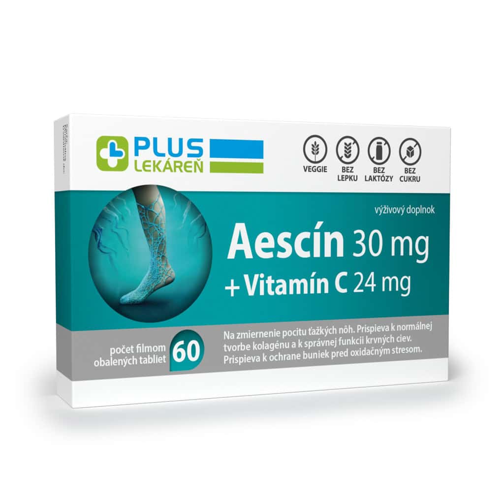 Aescín 30 mg + Vitamín C 24 mg, 60 tbl Aescín 30 mg + Vitamín C 24 mg, 60 tbl